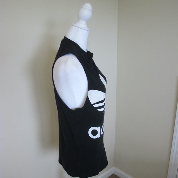 Adidas Sleeveless Shirt Top sport athletic Women's Size XS black EUC - Picture 2 of 6